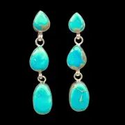 Sterling Silver Morencie Teardrop earrings by Billy Jaramillo 2"l