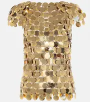 [Rabanne] Rabanne Embellished top AU 14 gold