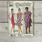 Simplicity 9724 Sewing Pattern Sleeveless Dress Flounce Hem Jacket 16W-24W UNCUT