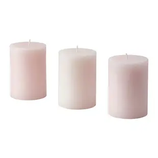 IKEA 柱狀香氛蠟燭, 茉莉花味/粉紅色, 30 時