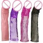 Reusable Delay Condom contraceptive Penis Extension Sleeve Men toy Cage Ring