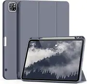 [aoub] Compatible for iPad Air 13 Inch Case (M3/M2) 2025/2024 with Pencil Holder, for iPad Pro 12.9 Case 6th/5th/4th Generation 2022/2021/2020, Trifold Stand Protective Cover (Purple)