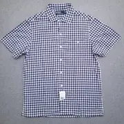Vtg Polo Ralph Lauren Button Up Shirt Mens M Blue White Gingham Loop Collar NWT