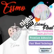 Colored Pixel Patterned Reflective Heat Transfer Vinyl HTV T-Shirt Iron #PR03