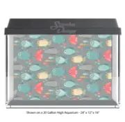 Colorful Fish Pattern Polyester Fish Tank Glass Backdrop Aquarium Background
