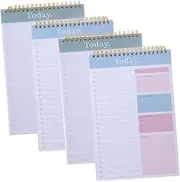 Angoily 4pcs Daily Planner Notepad Undated Weekly Organizer for Office Home School Stylish Dual Wire Binding Easy Page Flipping Versatile Memo Pad for Task Management