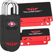[Talonport] Keyless TSA Approved Luggage Locks with Lifetime Card Keys & No Combo to Forget (2 Pack)