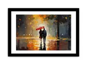 Couple Umbrella Framed Art Framed print Art Poster