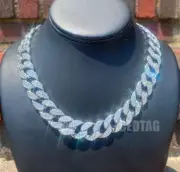 Hip-Hop Silver-Plated Iced Bling Miami Cuban Choker Chain CZ Necklace/ Bracelet