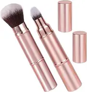 VICASKY 2pcs Retractable Dual Ended Makeup Brush with Cap Portable Cosmetic Tool for Foundation and Blush Application for Travel and Everyday Use Multi Functional Design