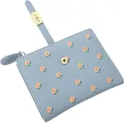 [ROMISBABA] Small Purse Portable Purse Pu Leather Small Wallet for Women Sky- Purse