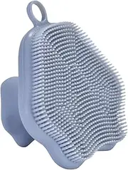 kokiya Silicone Face Scrubber Face Scrub Brush Hangable Soft Face Wash Brush Facial Cleansing Tool for Exfoliating Deep Skin Care, Gray