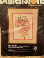 Dimensions 1983 Counted Cross Stitch Kit Sand And Sea 9” By 12” New