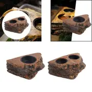 Reptiles Pet Feeder Bowl, Gecko Feeder Ledge, Terrarium Tank Decor Accessories,
