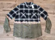 $850 Mens AMIRI Army Stencil M-65 Plaid LS Button Up Shirt Green 48 US Medium