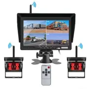 Wireless 7" Monitor 2x Parking Reverse Rear View Camera For Truck Caravan 12-24V