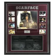 SCARFACE AL PACINO HAND SIGNED FRAMED PHOTO WITH MACHINE GUN TONY MONTANA