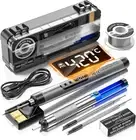 Cordless USB digital display rechargeable portable soldering iron, Grey