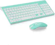 Wireless Keyboard Mouse Combo, cimetech Compact Full Size Wireless Keyboard and Mouse Set 2.4G Ultra-Thin Sleek Design for Windows, Computer, Desktop, PC, Notebook