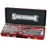 Sidchrome 60 Piece 1/4" 1/2" Combo Drive Metric AF Spanner Socket Set SCMT10175