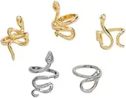 [Generic] Chunky Gold Snake Rings Set,Vintage Gothic Snake Rings Boho Stackable Joint Rings Open Adjustable Finger Rings Ring Set Jewelry for Women