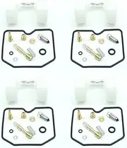 Spare Parts Carburetor Repair Kit Float Main Pilot Jets Srews Seals Rebuild Parts for K-a=w-a-s-a=k-i ZX750 GPX750R ZX750F 1987-1990 ZX GPX 750 R (Color : 4 Kits and Floats)