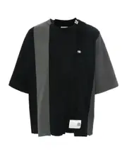 Maison Mihara Yasuhiro Vertical Switching Crewneck T-Shirt 48 Black