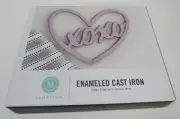 Heart Trivet Kiss Hug Enameled Cast Iron Purple XOXO Hugs Kisses