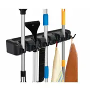 Wall Mounted Mop Broom Brush Holder Organizer Hanger Storage Tools 5 Rack