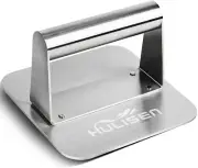 HULISEN Burger Press, Stainless Steel Hamburger Smasher, Non-Stick Smooth Square