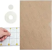 Non-Slip Silicone Grips for Quilt Templates | Transparent Silicone Slip Ruler Grip Stickers | 30PCS Non-Slip Ruler Grip Rings, Adhesive Backing Rings Grips for Sewing Rulers