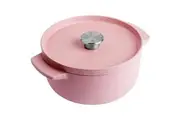 KitchenAid Cast Iron Durable Casserole Pot Home Cooking 22cm 3.3L Dried Rose