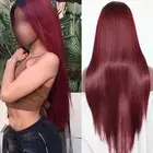 New 2020 Wig Beauty Hair Straight Stylish Wigs Wine Red Accessory Long