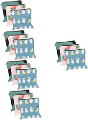 Ipetboom 5sets 3pcs Cute Cartoon Portable Sanitary Holder Reusable Tampon Storage Organizer Period Pouch for Lipsticks Cards and Items for Travel and Everyday Use 3pcs*5