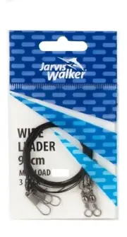 3 Pack of Jarvis Walker 60cm/13kg Black Wire Leader Rigs