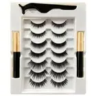 7Pairs/set Magnetic Eyelashes With Tweezer Lashes Long W9K8 Ship False E2X3