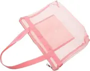 JOINPAYA Women Mesh Beach Bag Large Beach Tote Bag Zipper Beach Bag for Women Lady
