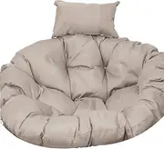Round hanging basket cushion swing bird's nest rattan chair cushion single hanging chair cushion cradle chair cushion can be used for indoor outdoor living room restaurant(Color:Grey,Size:Diameter90)