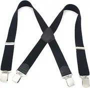 [LIFKOME] Elastic Suspenders Solid Suspender for Men Suspenders for Men Mens Suspenders Gambrel Straps for Men Black