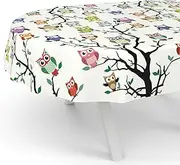 Oilcloth Tablecloth Wax Tablecloth Washable Garden Tablecloth Round Oval Square Oval 240 x 140 cm Cut Edge Owl