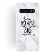 2PCS Dream Text Matte Semi-transparent TPU Marble Phone Case for Galaxy S10 Plus