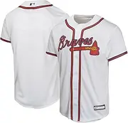 OuterStuff Atlanta Braves MLB Kids Youth 4-20 White Home Team Jersey