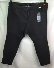 AUTOGRAPH WASHED BLACK DENIM “MOTO” ANKLE ZIP STRETCH JEANS SIZE 26 NEW