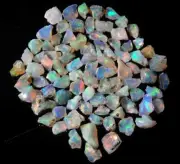 70 Cts 4-12 mm Natural Ethiopian Jumbo Welo Fire Opal Rough Gemstones 003