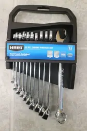 HART 11-Piece MM Combination Wrench Set Chrome Vanadium
