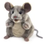 NEW PLUSH SOFT TOY Folkmanis 3202 Grey Mouse Hand Puppet