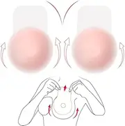 Brightdeal Adhesive Bra Push Up Backless Strapless - Silicone Adhesive Bra Self-Adhesive, Reusable & Washable Nipple Covers, Pink, M