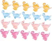 GARIOUANS 20pcs Glowing Miniature Dinosaur Figurines Resin Crafts for Garden Decoration Cute Micro Landscape Ornaments for DIY Projects