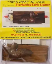 Everlasting Table Lighter Mahogany Wood Duck Matchbox Craft Kit VTG Merri Mac