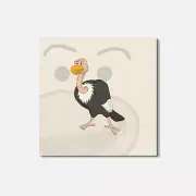 Happy Vulture Animal 4'' X 4'' Square Wooden Coaster